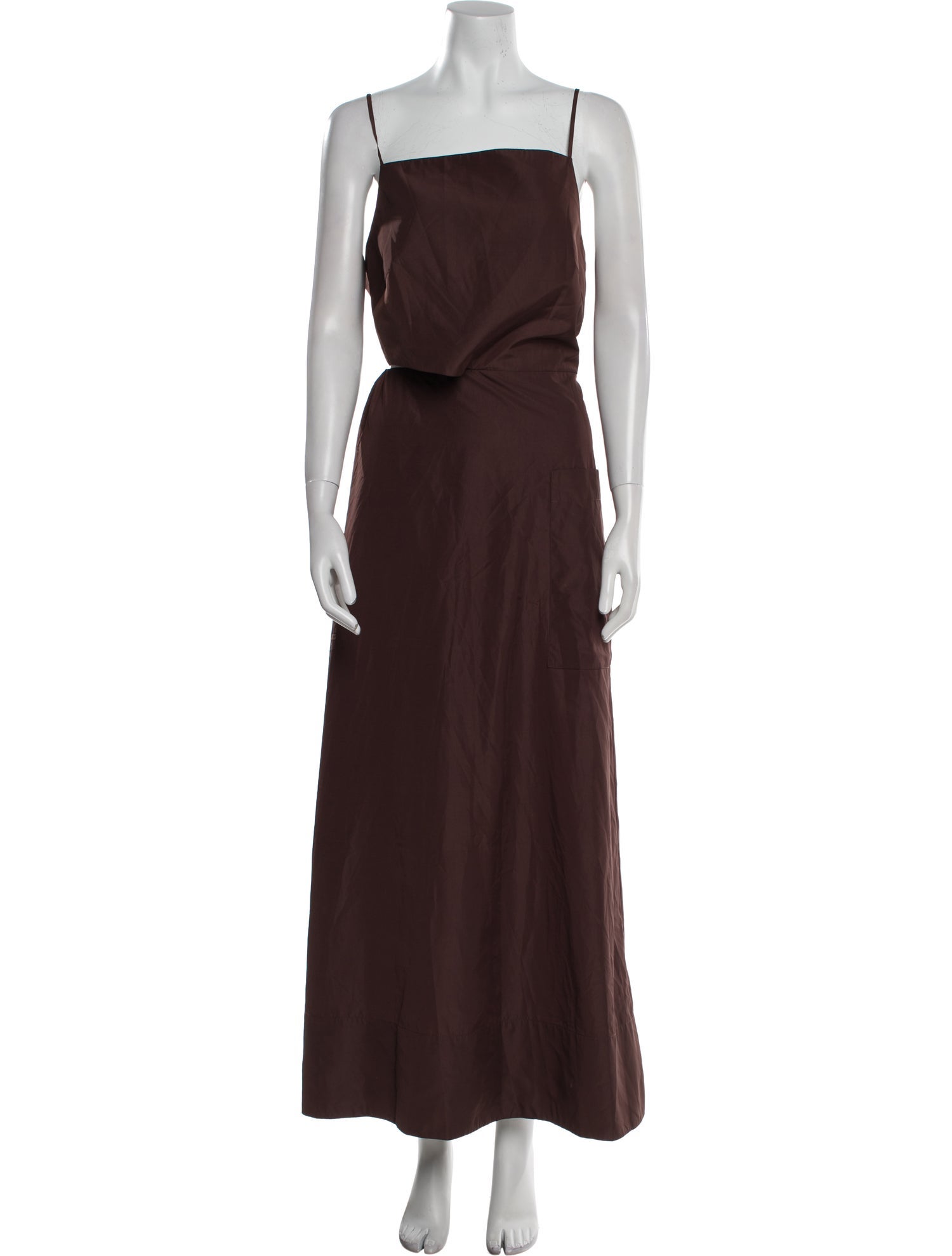 Tibi Square Neckline Long Dress