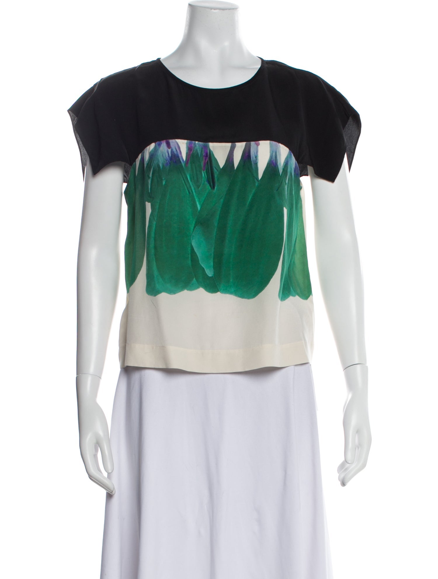 Tibi Graphic Print Crew Neck T-Shirt