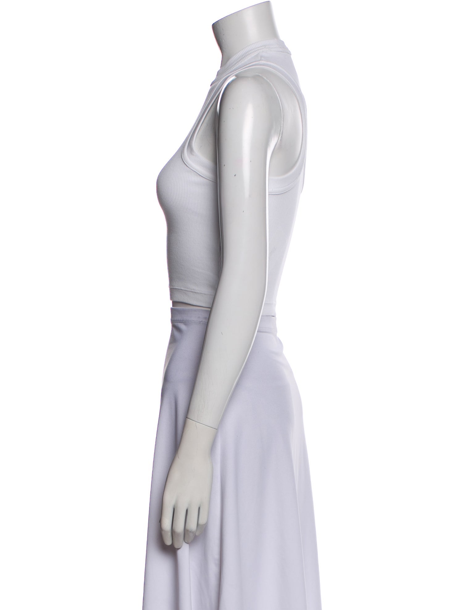 Tibi Mock Neck Sleeveless Crop Top