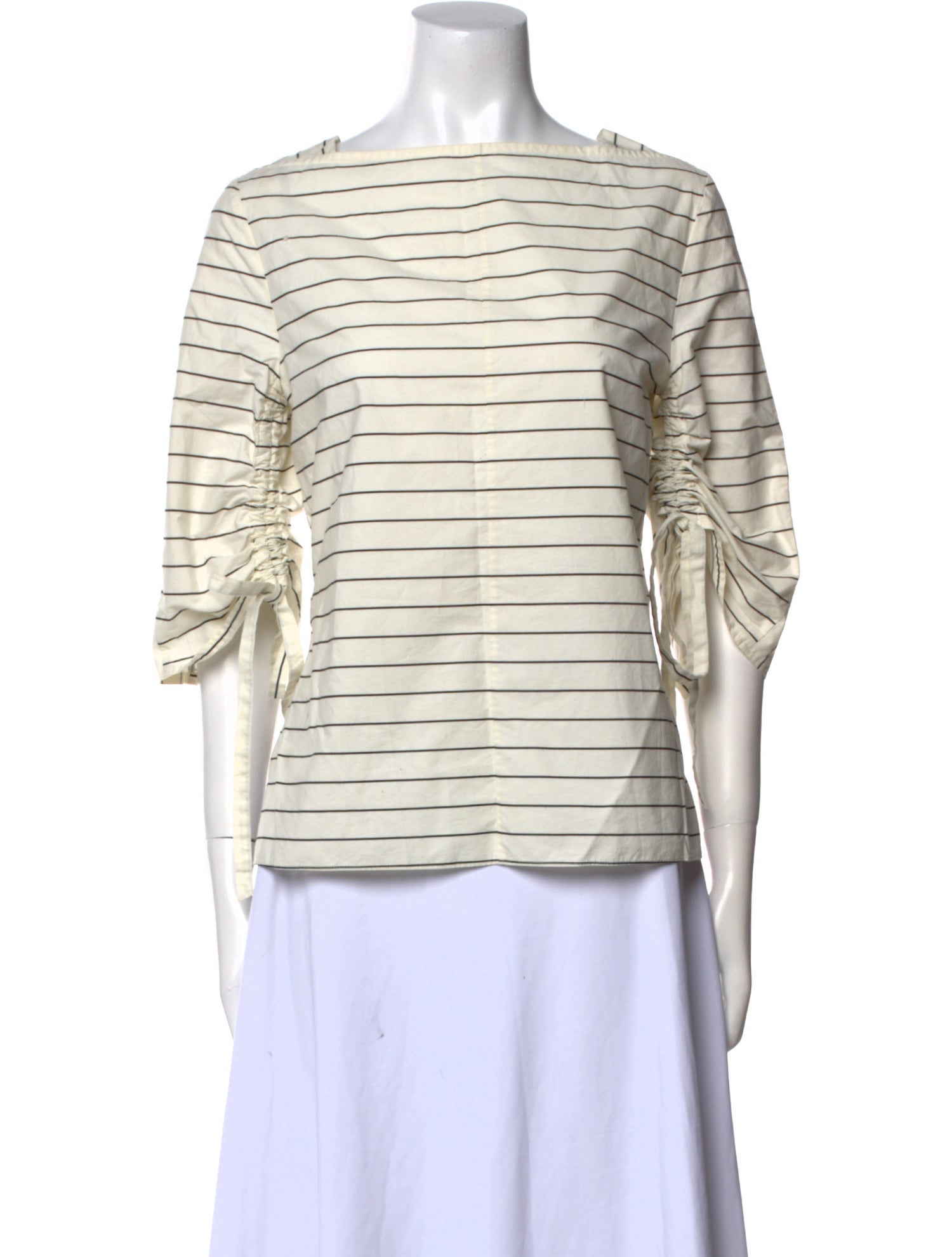 Tibi Striped Scoop Neck Top