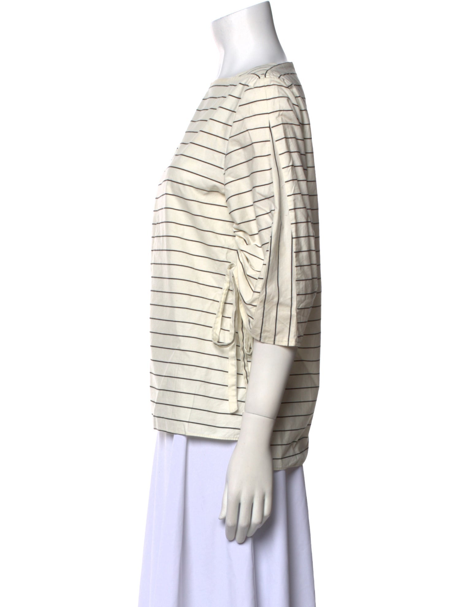 Tibi Striped Scoop Neck Top