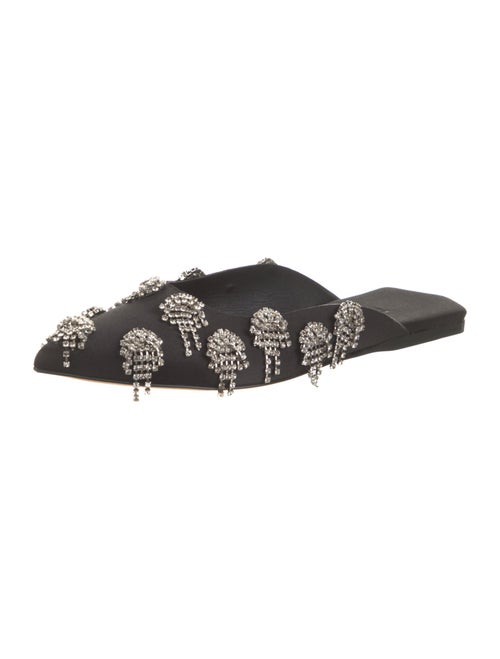 Tibi Satin Crystal Embellishments Mules