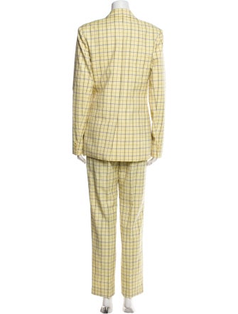 Tibi Wool Plaid Print Pantsuit