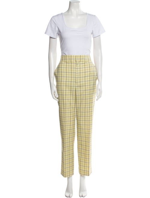 Tibi Wool Plaid Print Pantsuit