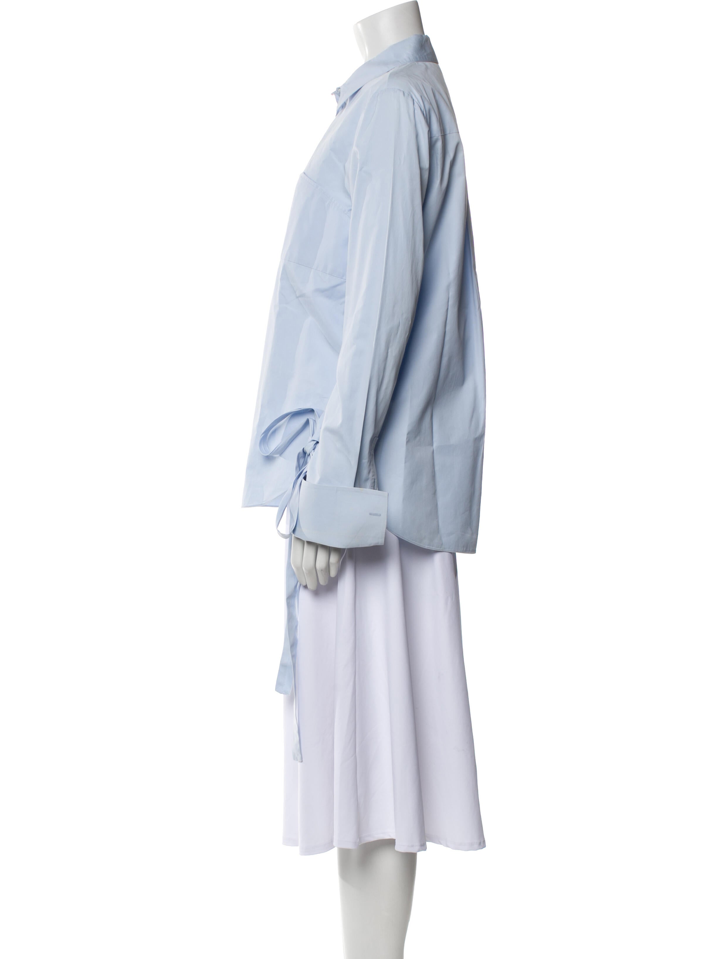 Tibi Long Sleeve Button-Up Top