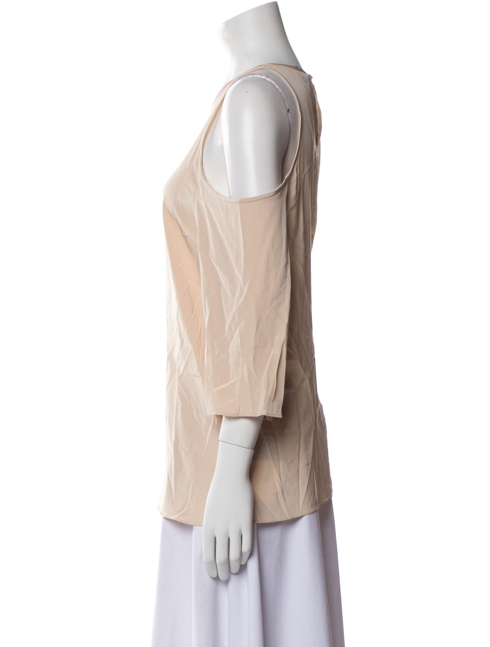 Tibi Silk Scoop Neck Blouse