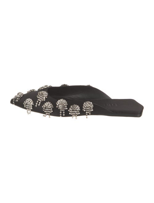 Tibi Satin Crystal Embellishments Mules