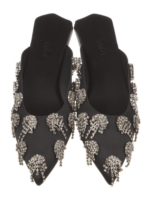 Tibi Satin Crystal Embellishments Mules