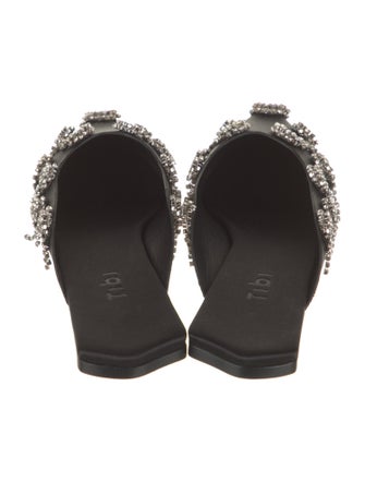 Tibi Satin Crystal Embellishments Mules