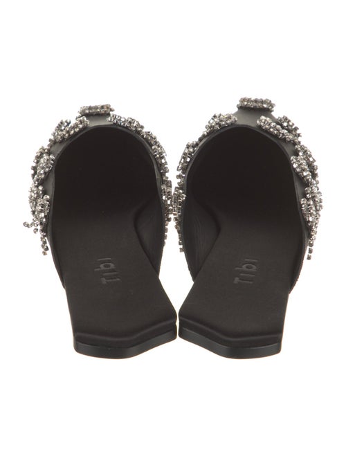 Tibi Satin Crystal Embellishments Mules