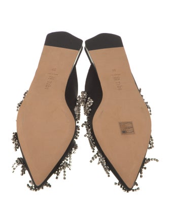 Tibi Satin Crystal Embellishments Mules