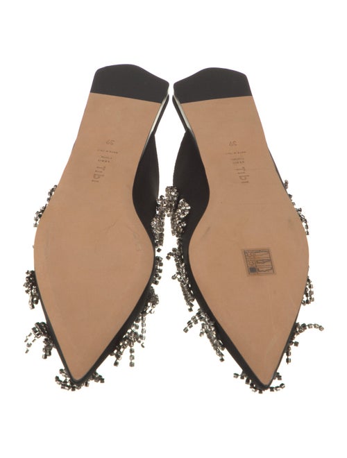Tibi Satin Crystal Embellishments Mules