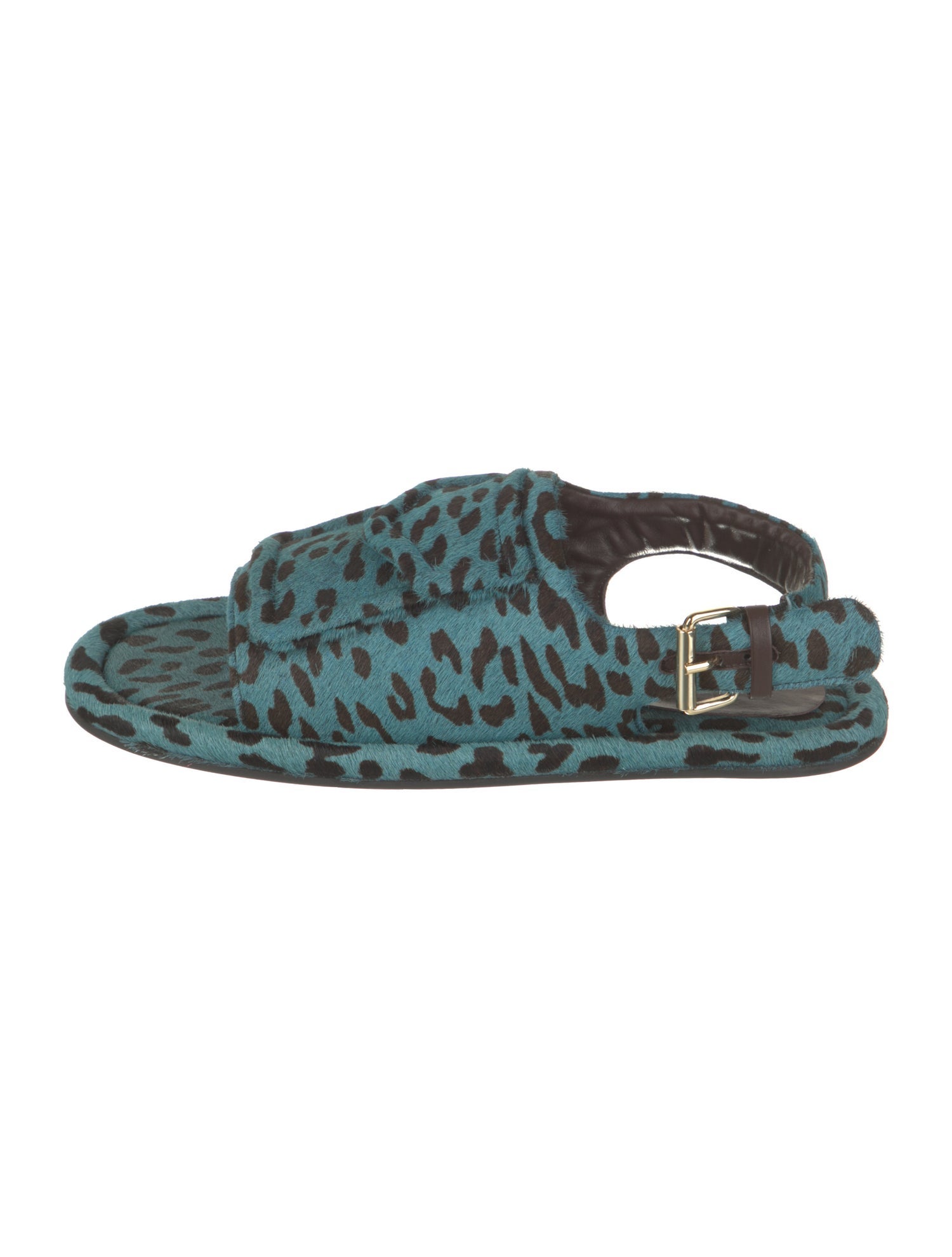 Tibi Ponyhair Animal Print Slingback Sandals