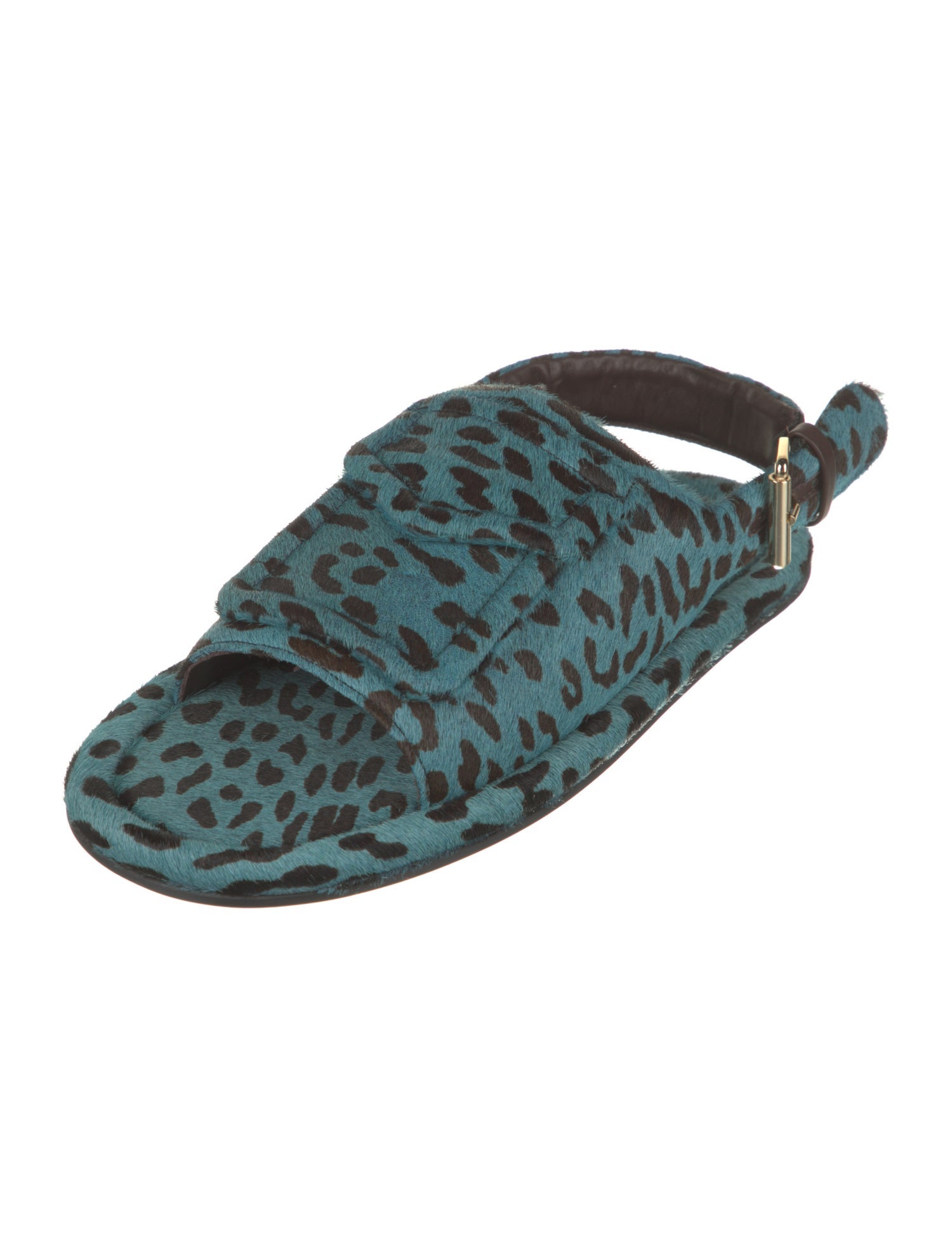 Tibi Ponyhair Animal Print Slingback Sandals