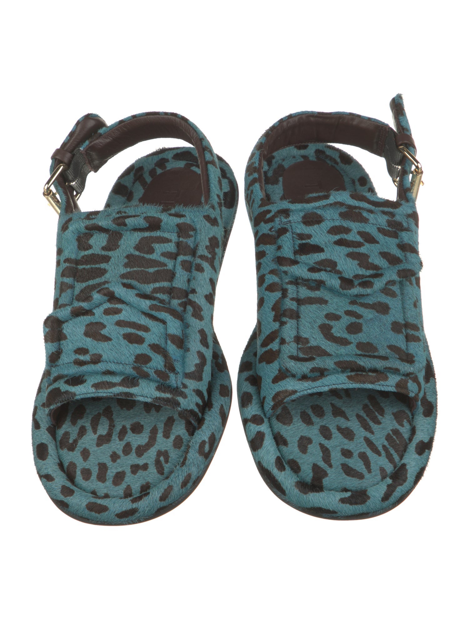 Tibi Ponyhair Animal Print Slingback Sandals