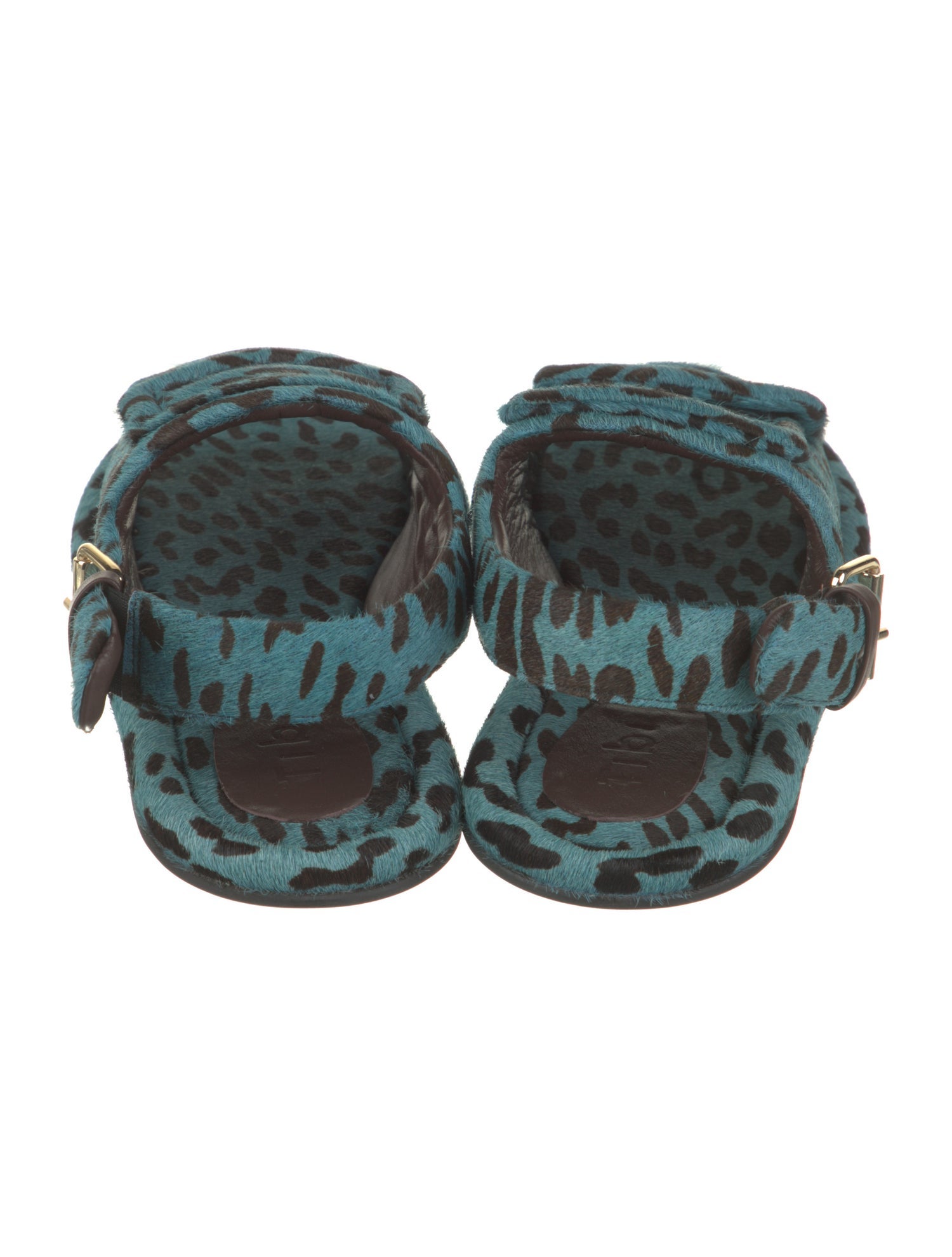 Tibi Ponyhair Animal Print Slingback Sandals