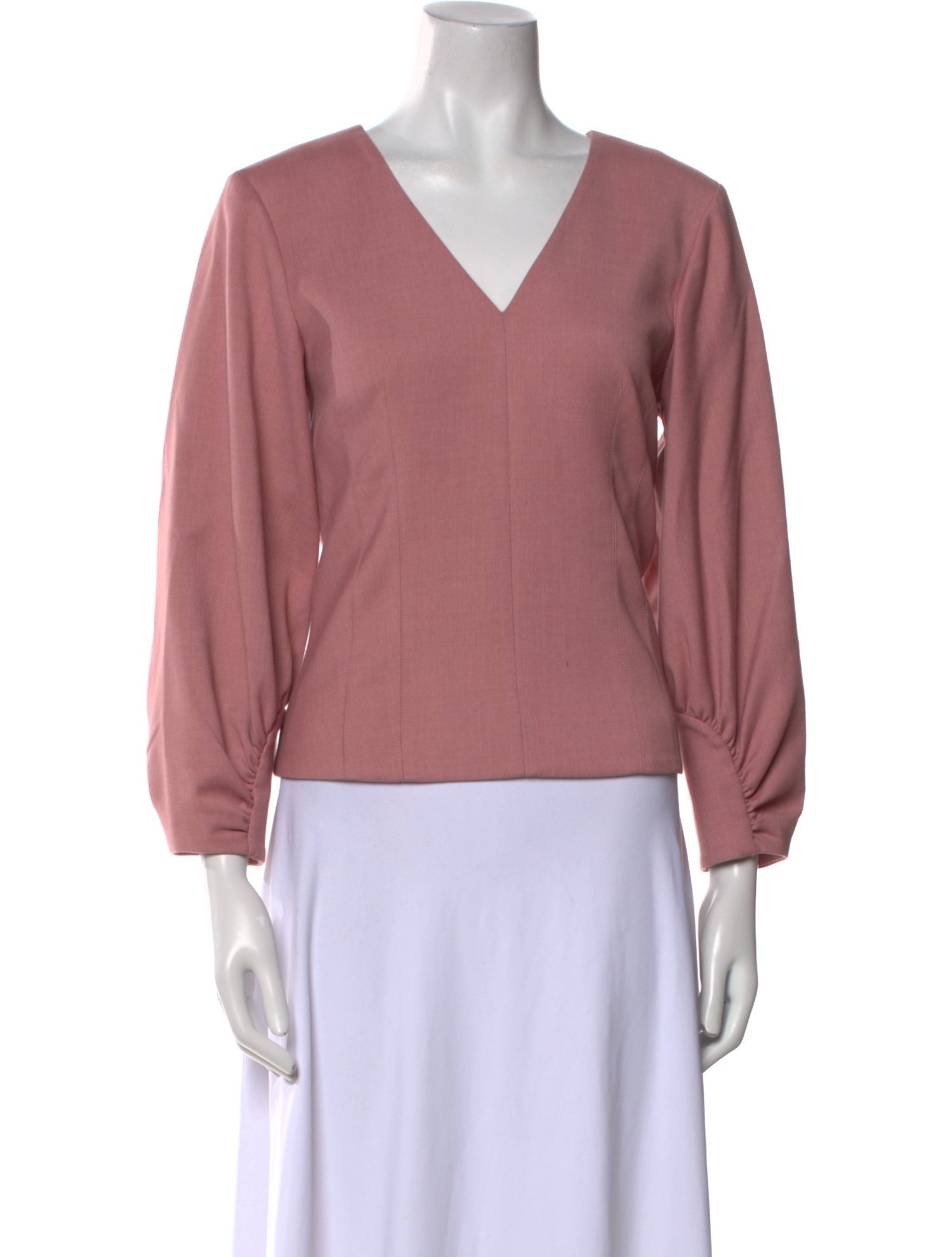 Tibi V-Neck Three-Quarter Sleeve Top