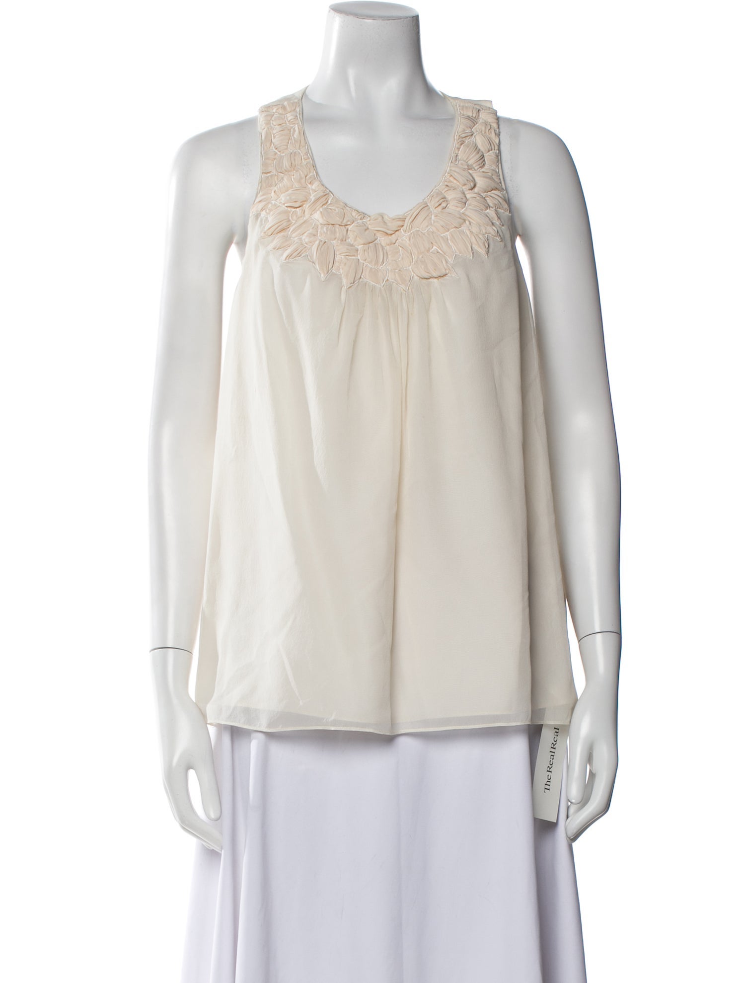 Tibi Silk Scoop Neck Blouse