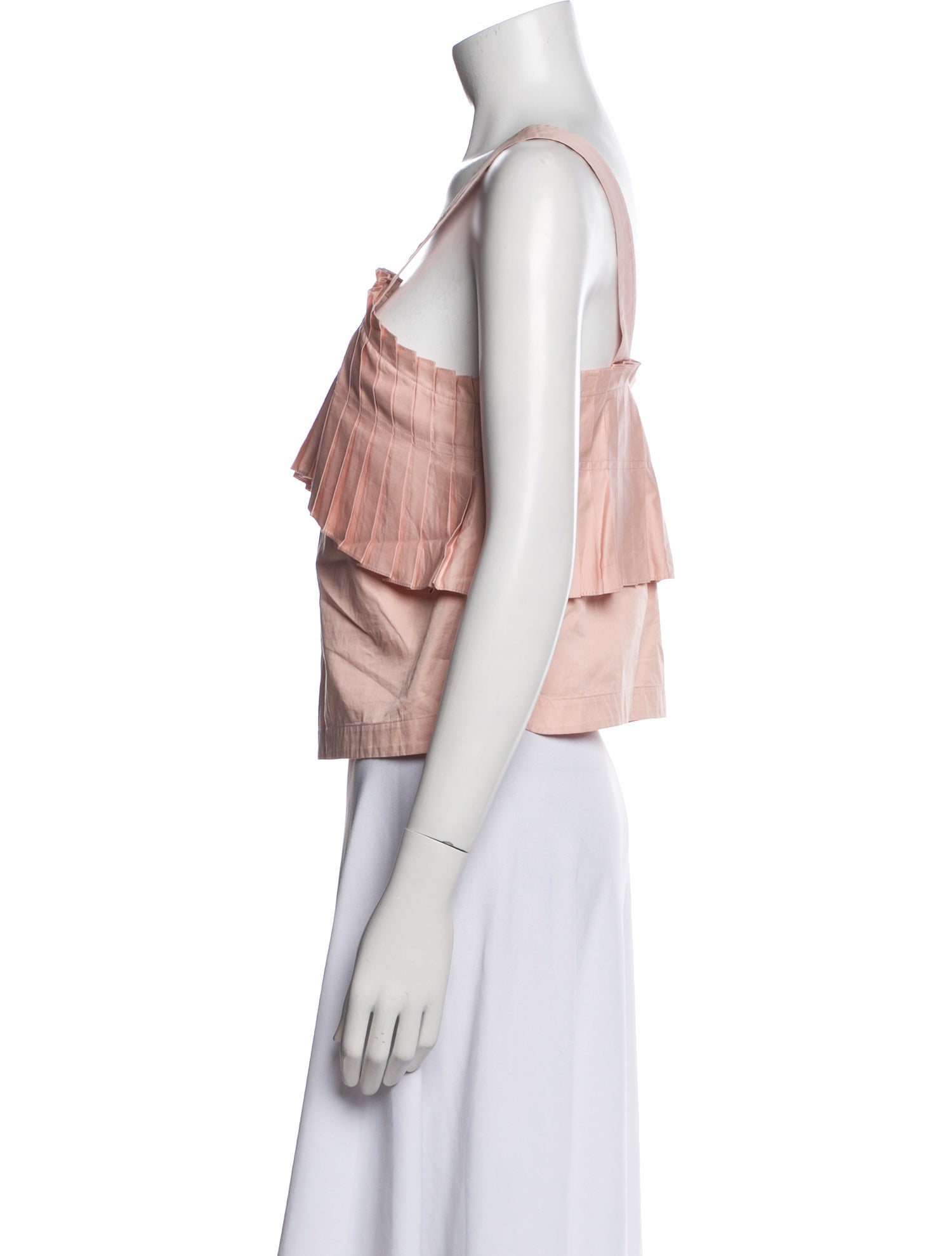 Tibi Square Neckline Sleeveless Crop Top