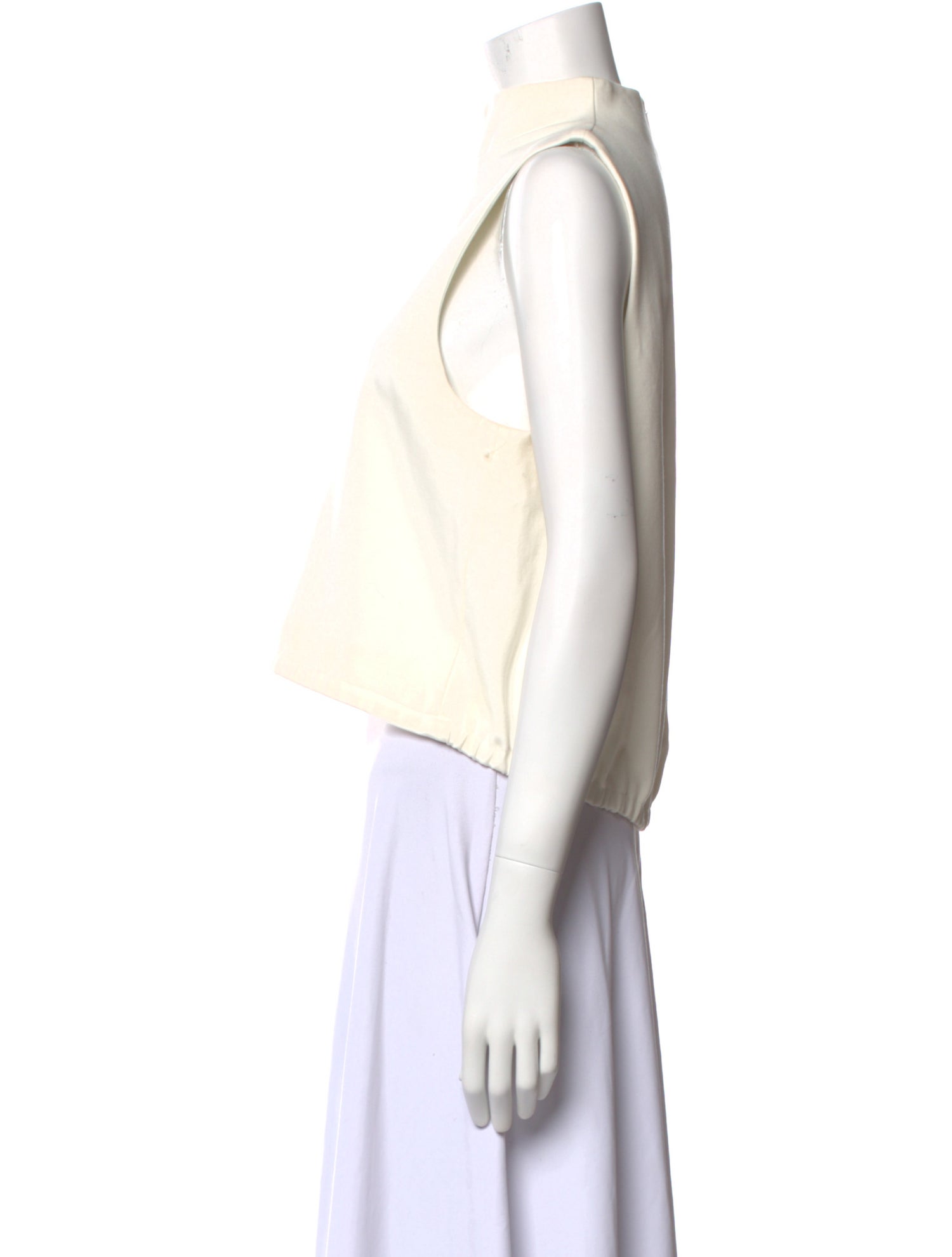 Tibi Mock Neck Sleeveless Crop Top