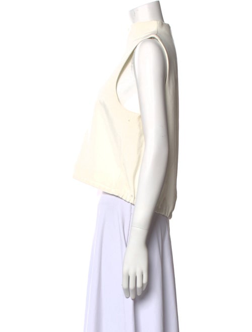Tibi Mock Neck Sleeveless Crop Top
