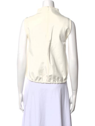 Tibi Mock Neck Sleeveless Crop Top