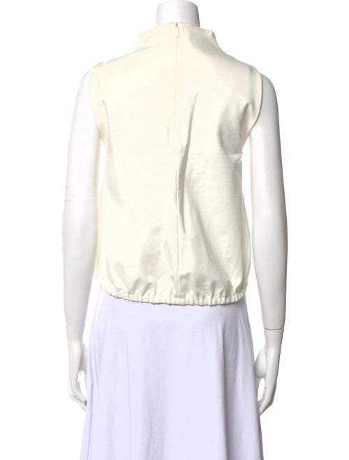 Tibi Mock Neck Sleeveless Crop Top