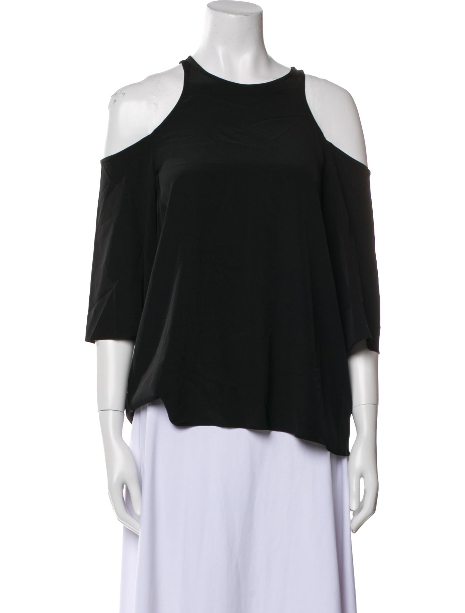 Tibi Silk Crew Neck Top