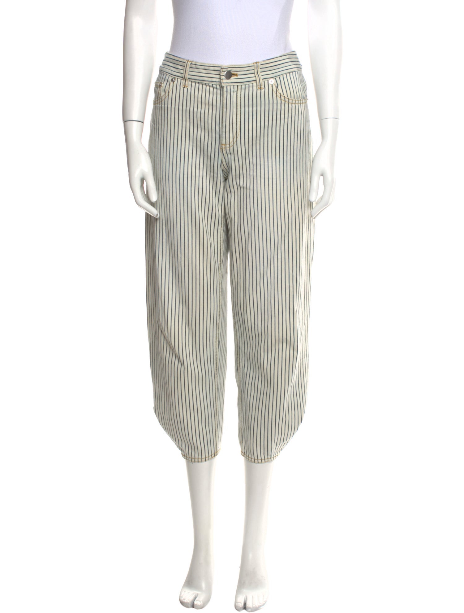 Tibi Striped Skinny Leg Pants