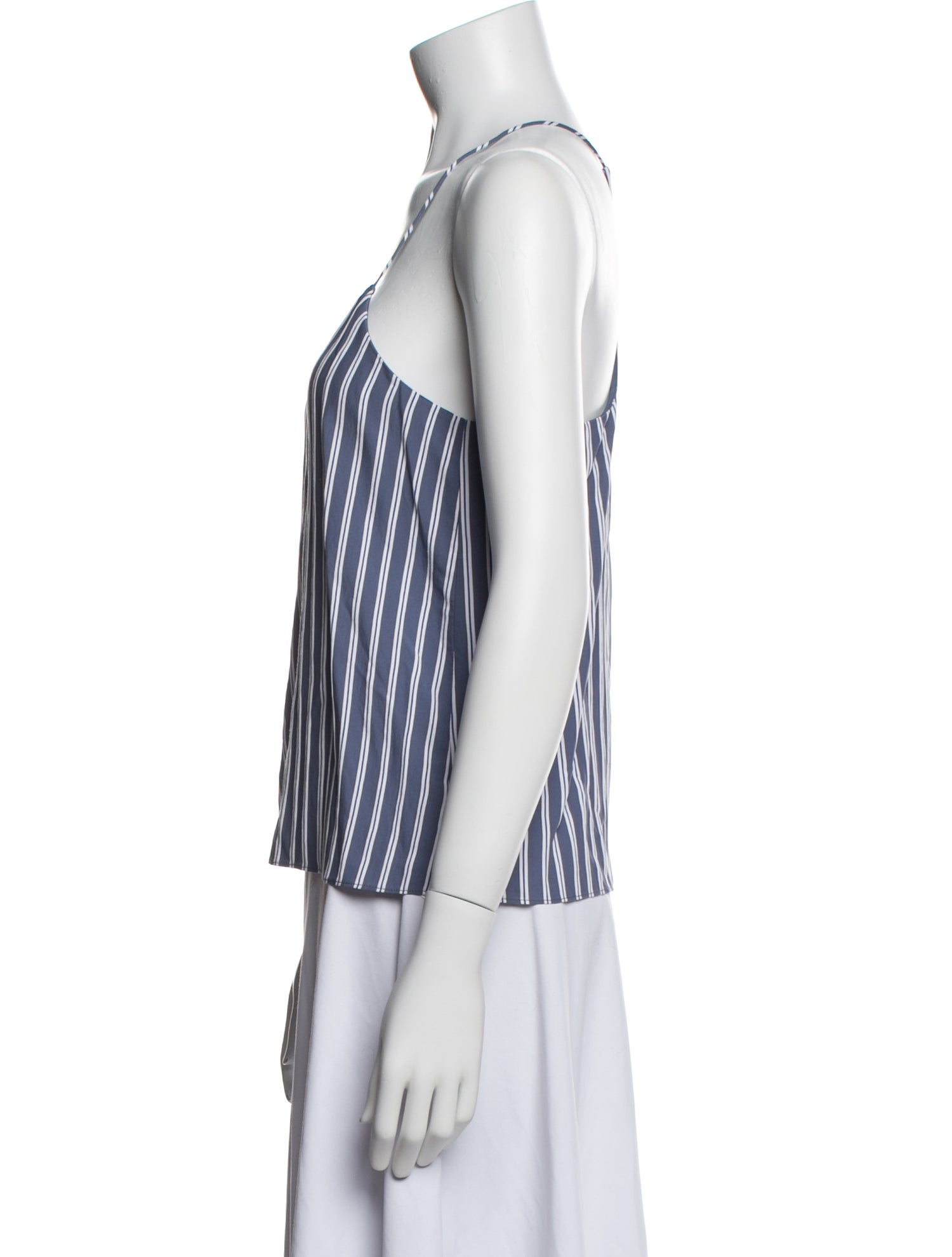 Tibi Striped Square Neckline Top