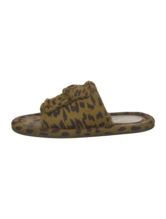 Tibi Ponyhair Animal Print Slides
