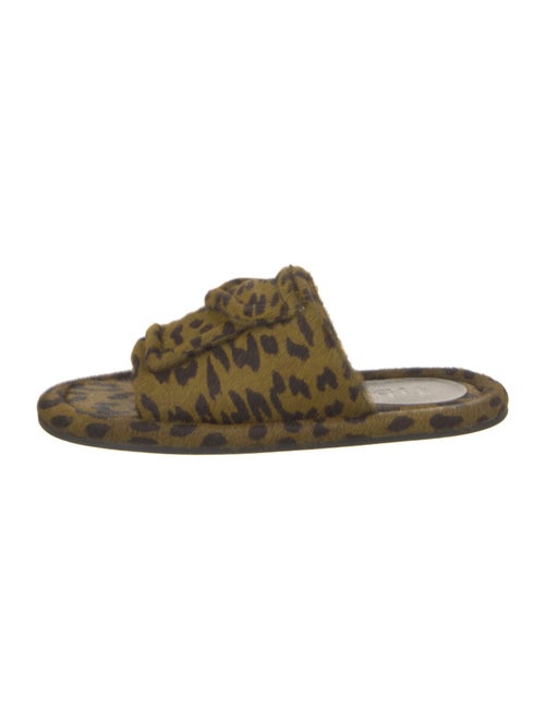 Tibi Ponyhair Animal Print Slides