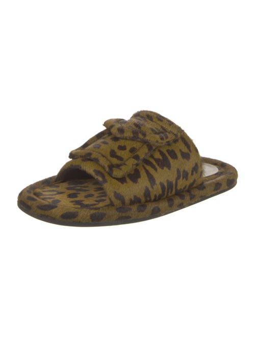 Tibi Ponyhair Animal Print Slides