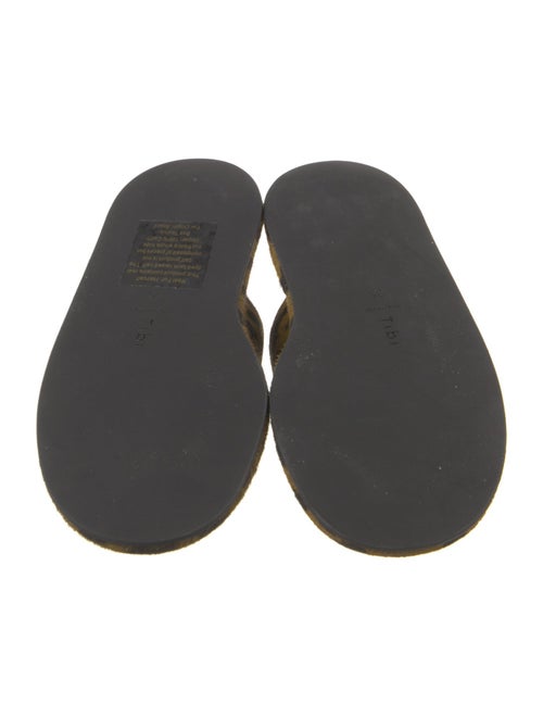 Tibi Ponyhair Animal Print Slides