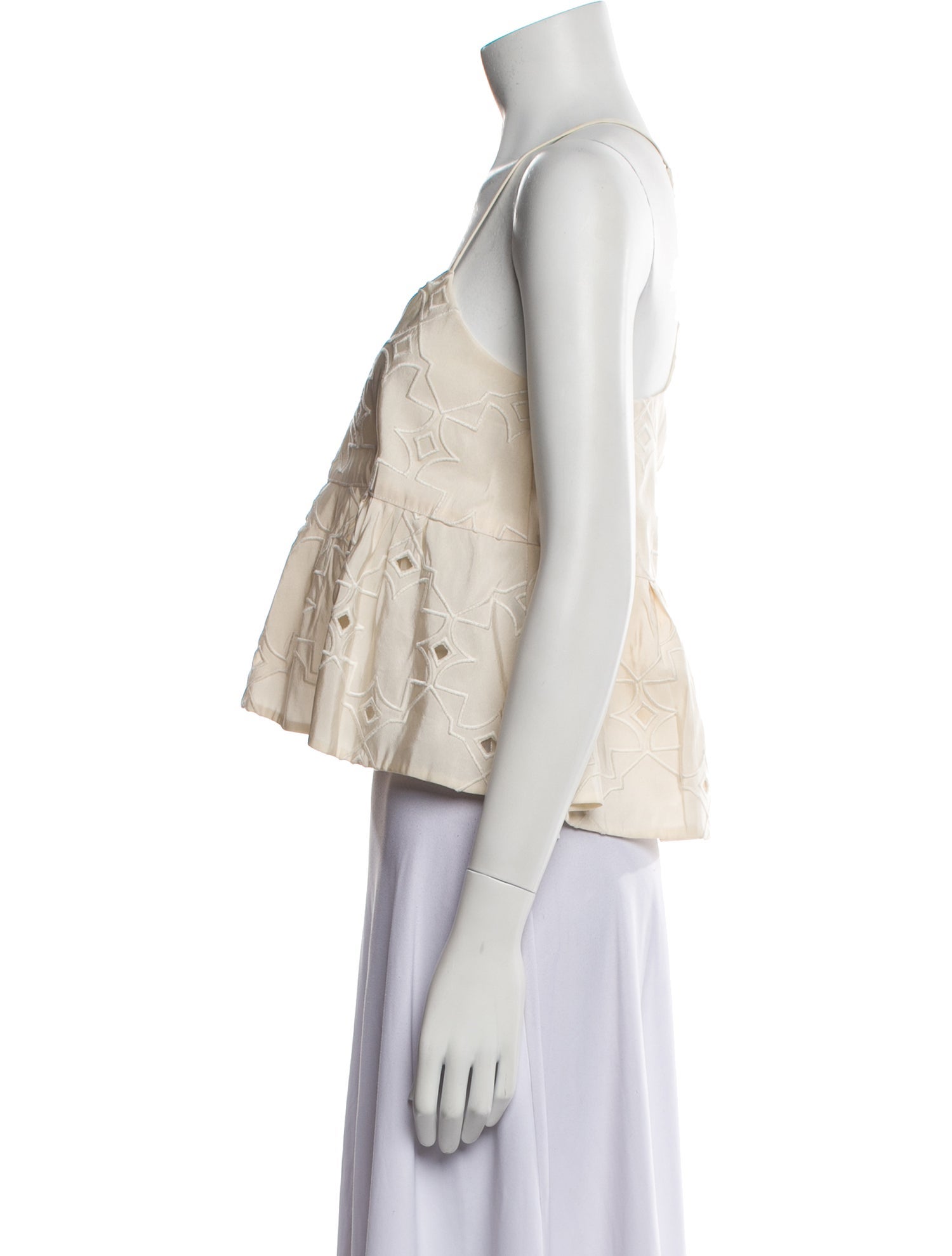 Tibi Silk V-Neck Crop Top