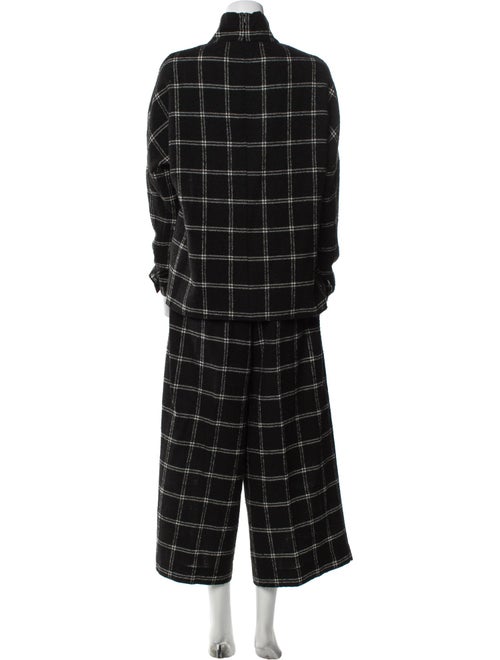 Tibi Virgin Wool Plaid Print Pant Set