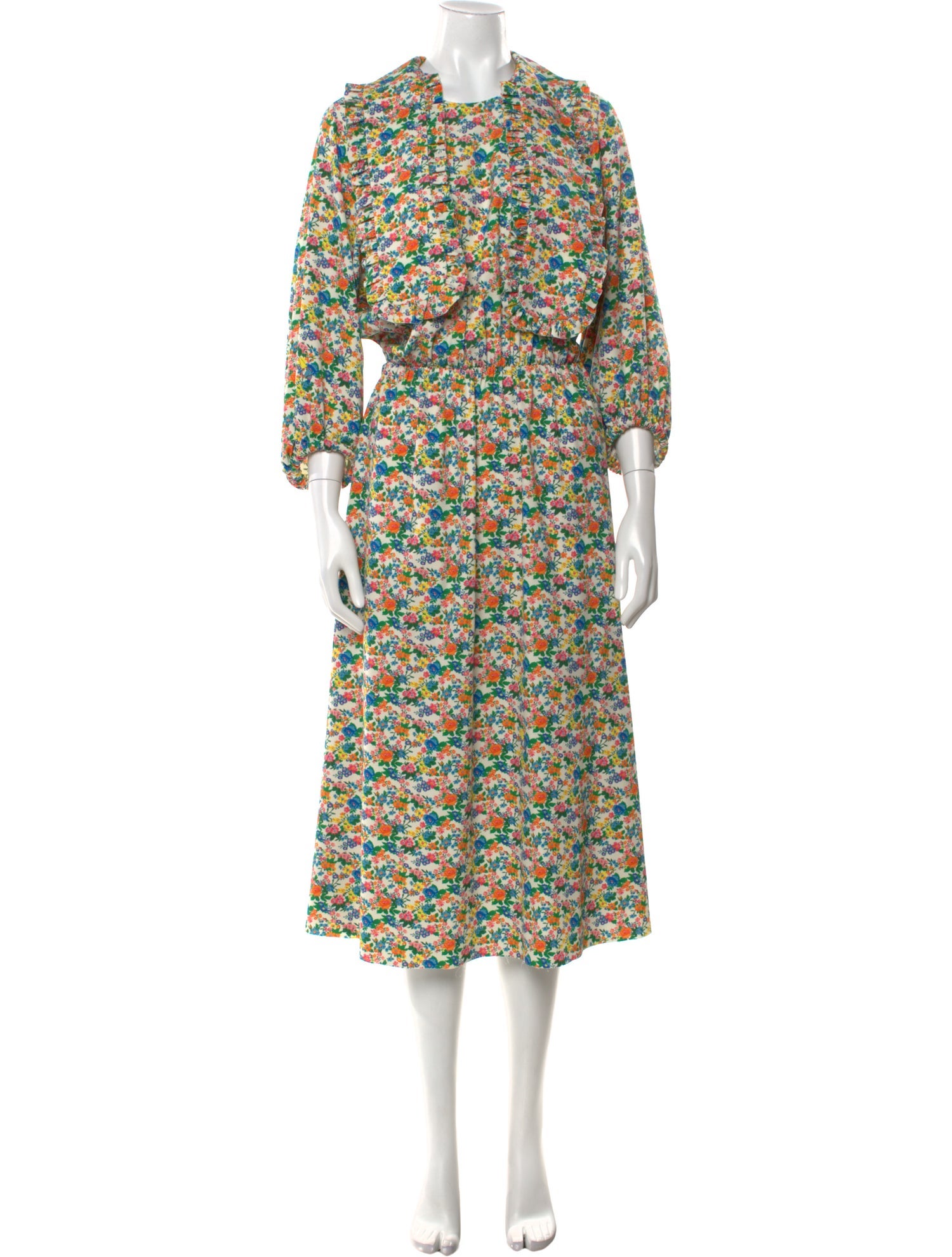 Tibi Floral Print Long Dress