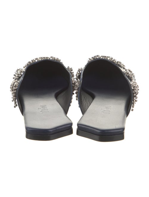 Tibi Leather Crystal Embellishments Mules