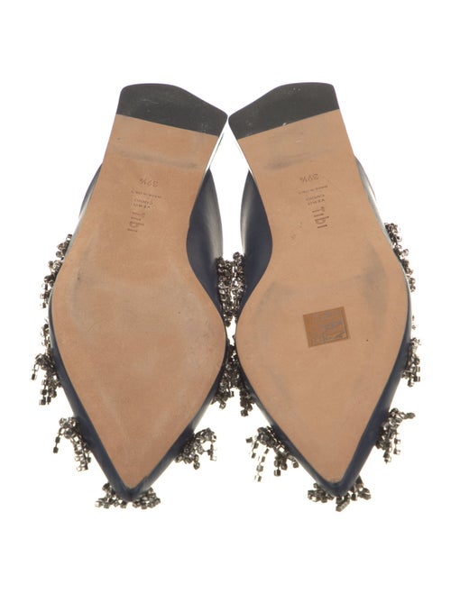Tibi Leather Crystal Embellishments Mules