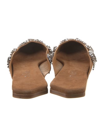 Tibi Suede Crystal Embellishments Mules