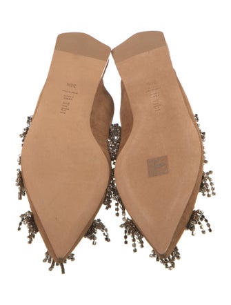 Tibi Suede Crystal Embellishments Mules