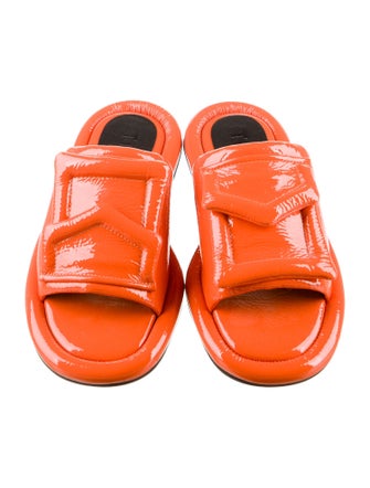 Tibi Patent Leather Slides