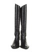 Tibi Leather Animal Print Riding Boots