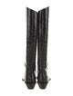Tibi Leather Animal Print Riding Boots