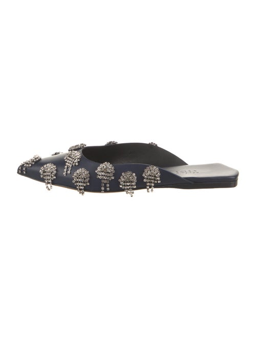 Tibi Leather Crystal Embellishments Mules