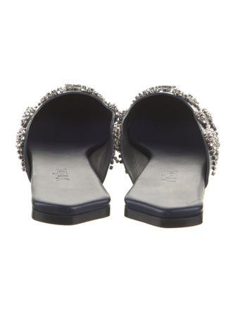 Tibi Leather Crystal Embellishments Mules