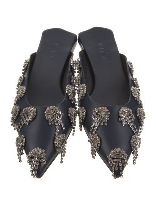 Tibi Satin Floral Print Mules