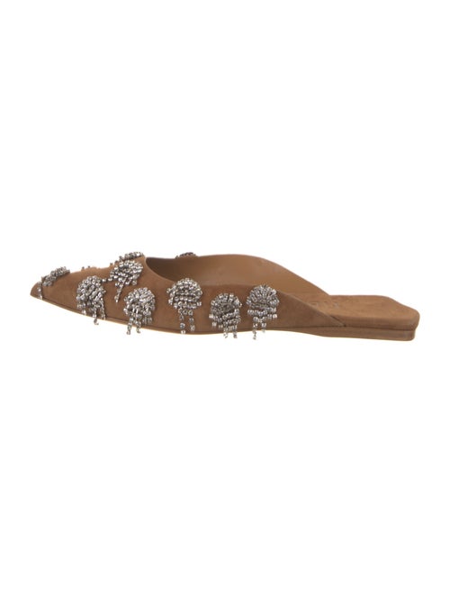 Tibi Suede Crystal Embellishments Mules