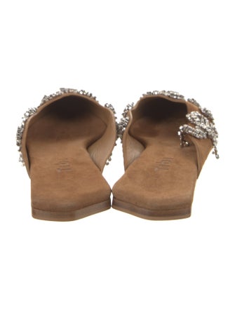 Tibi Suede Crystal Embellishments Mules