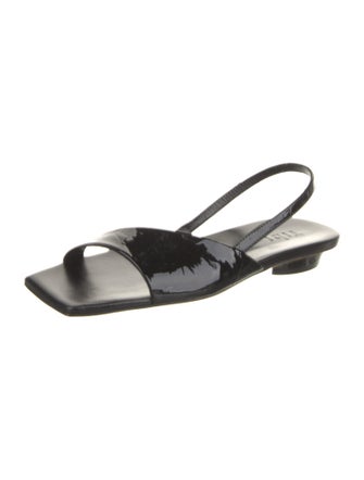 Tibi Patent Leather Printed Slingback Sandals